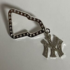 New York NY Yankees New Era Frame Hat Pin Fitted Hats Baseball Studded Silver